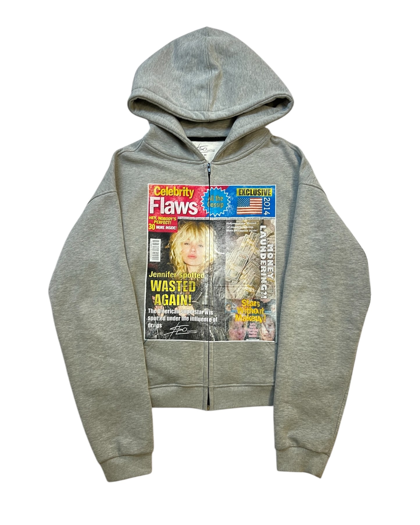 Flaws zip hoodie gray