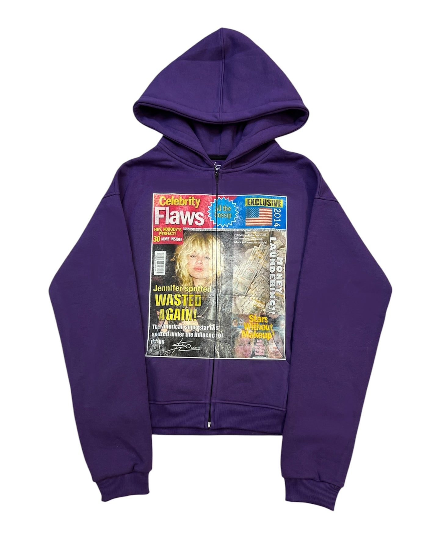Flaws zip hoodie purple