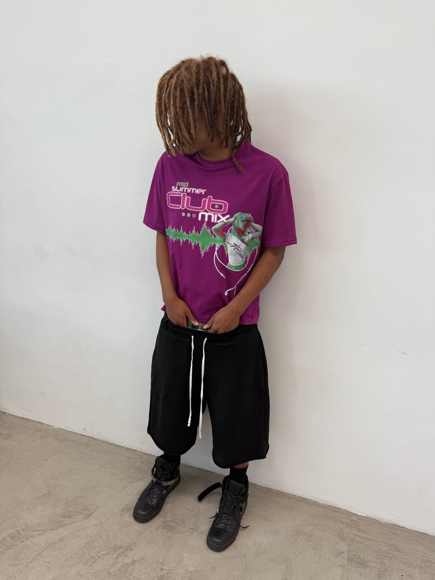 summer club t-shirt purple