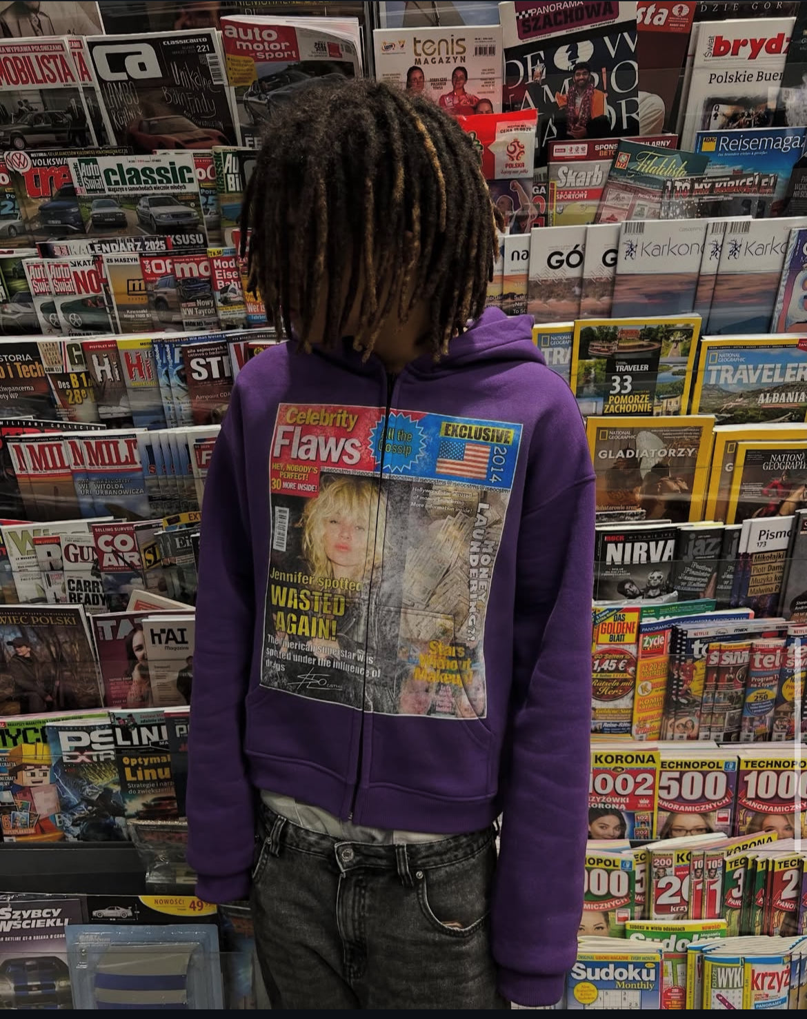 Flaws zip hoodie purple