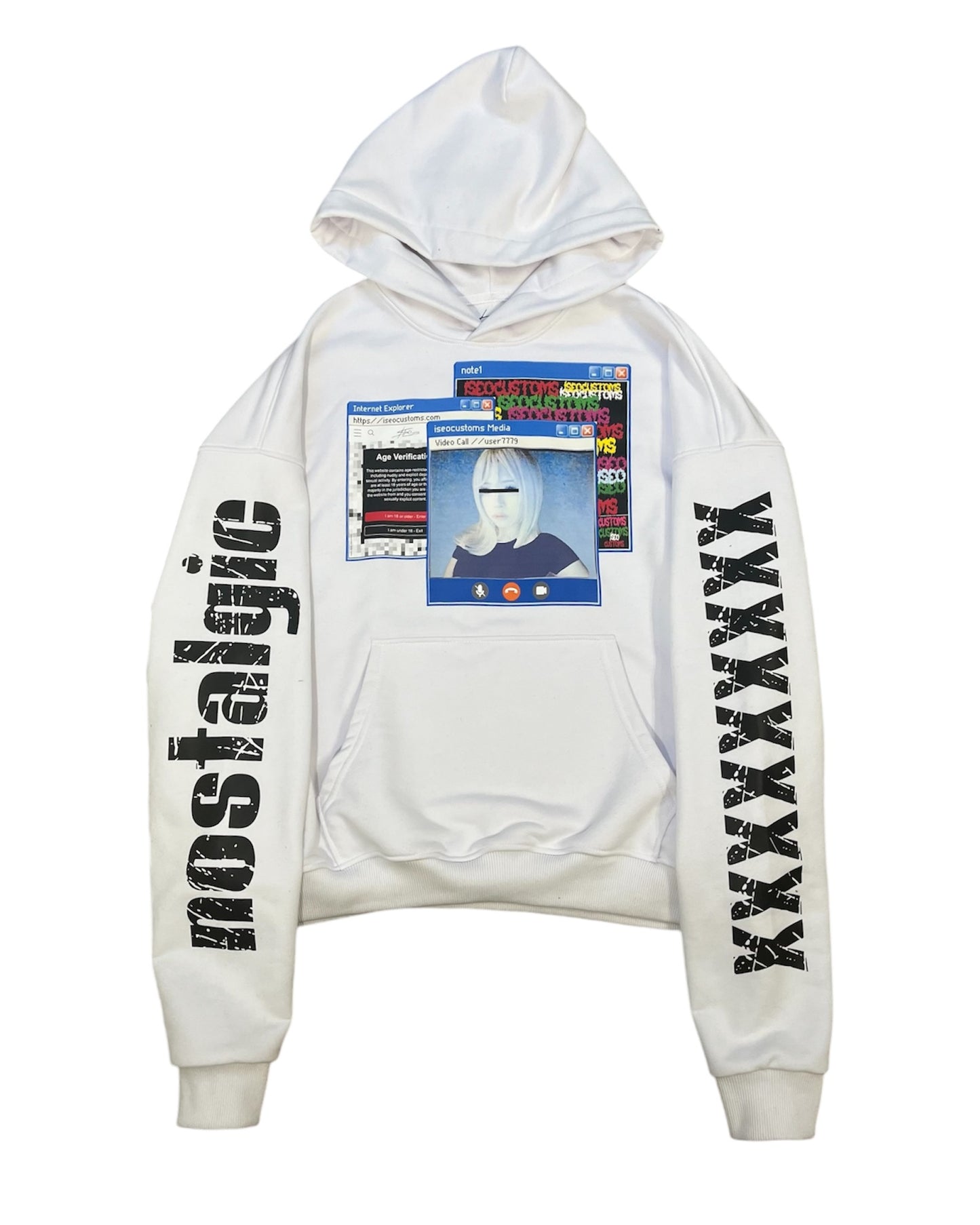 nostalgic hoodie white