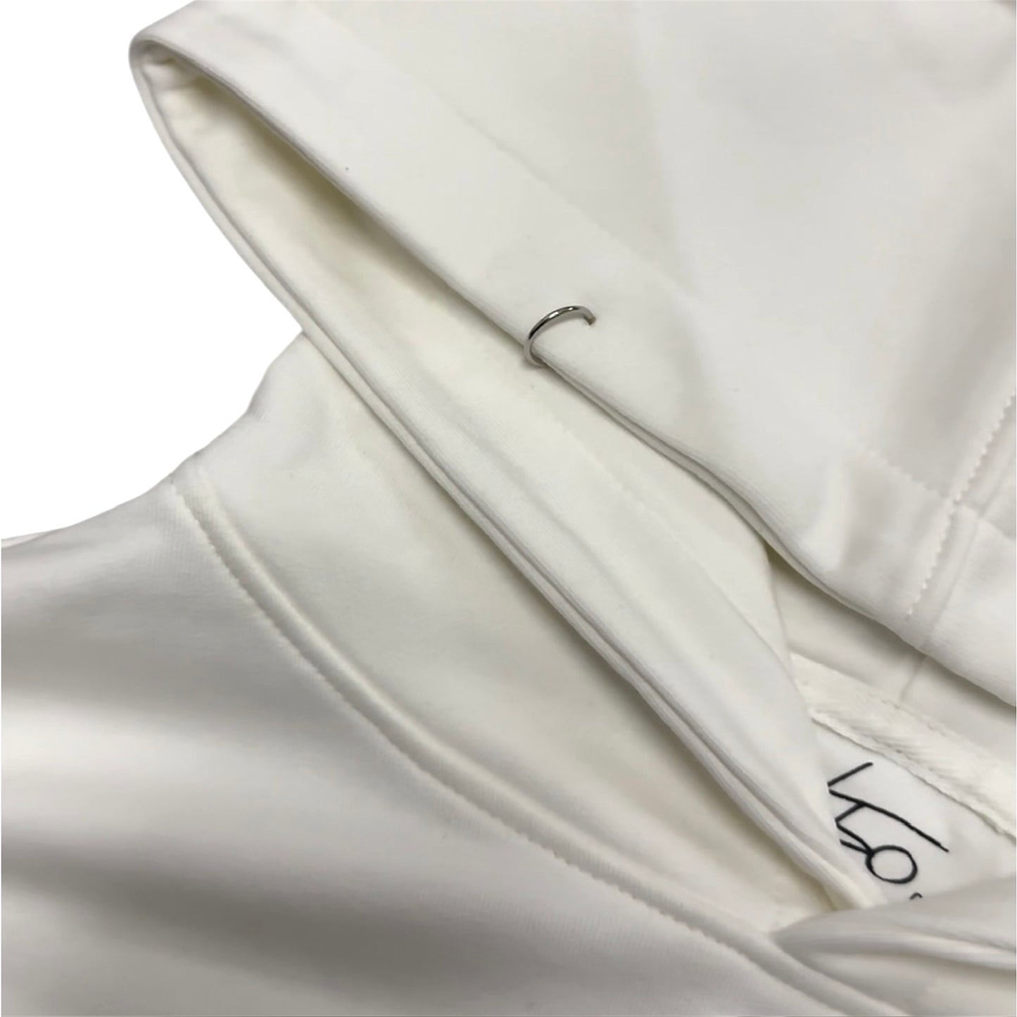 crosspeaker pierced hoodie white