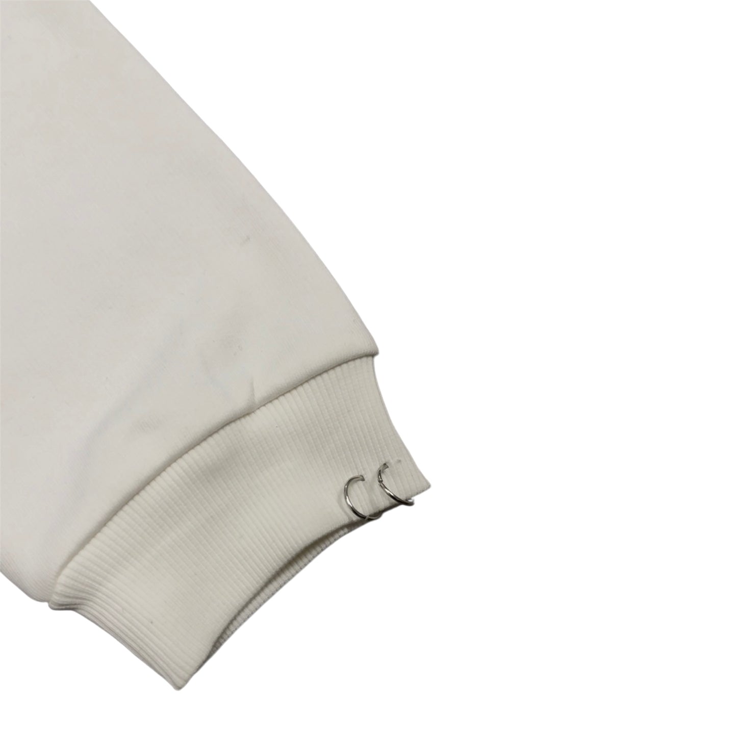 crosspeaker pierced hoodie white