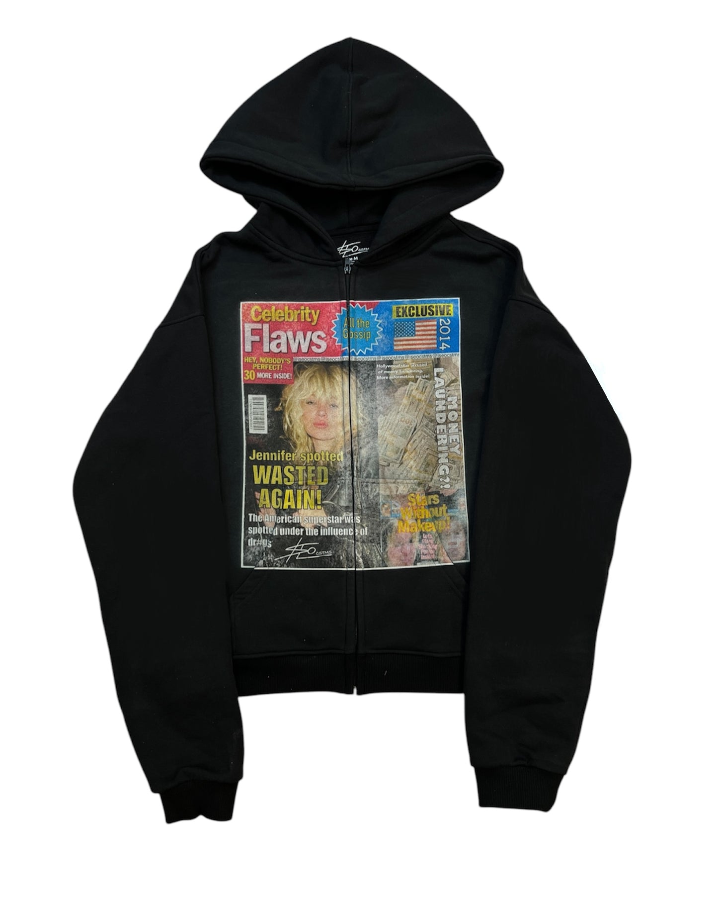 Flaws zip hoodie black